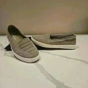 Comfortview Womens Slip On Loafer Denim Sneaker Green Size 9W